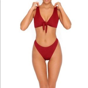 SOLD!!!!!   Deep Red Two Piece Swim